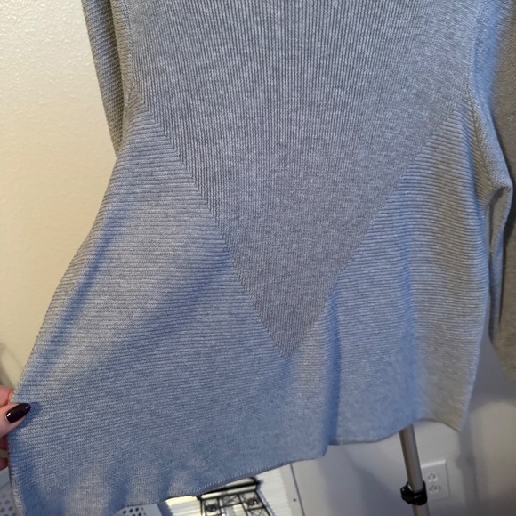 Cliche Ribbed Knit Wool Blend Tunic Sweater Wide Sleeves with Bows Oversized M - Picture 4 of 8